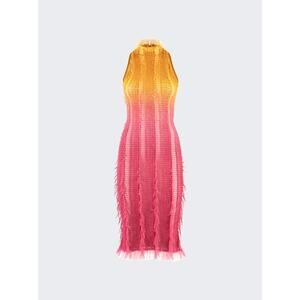 Roberta Einer Yellow and Pink Ombré Gradient Dress